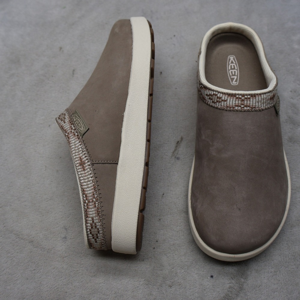 Keen Women 6 Mules Gray Brindle Birch Elle Suede Leather Comfort Slip-On Walking
